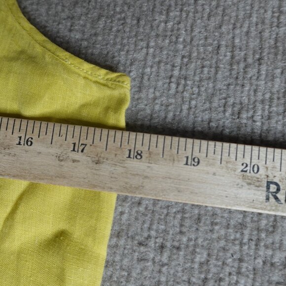 Eileen Fisher Womens Dress Small Yellow Solid 100% Linen Sleeveless A-Line - Picture 2 of 10